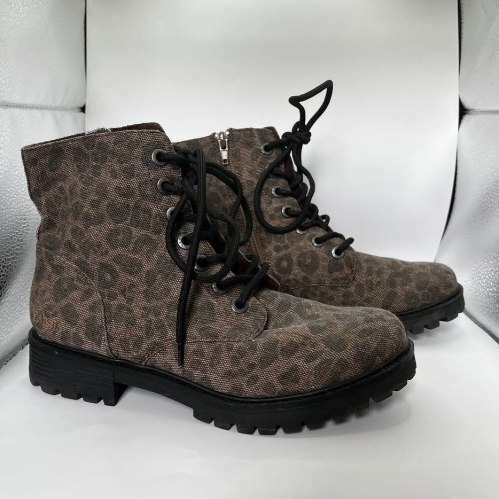 Blowfish Malibu Combat Ankle Boots in Animal Print NEW WITHOUT TAG SZ 8